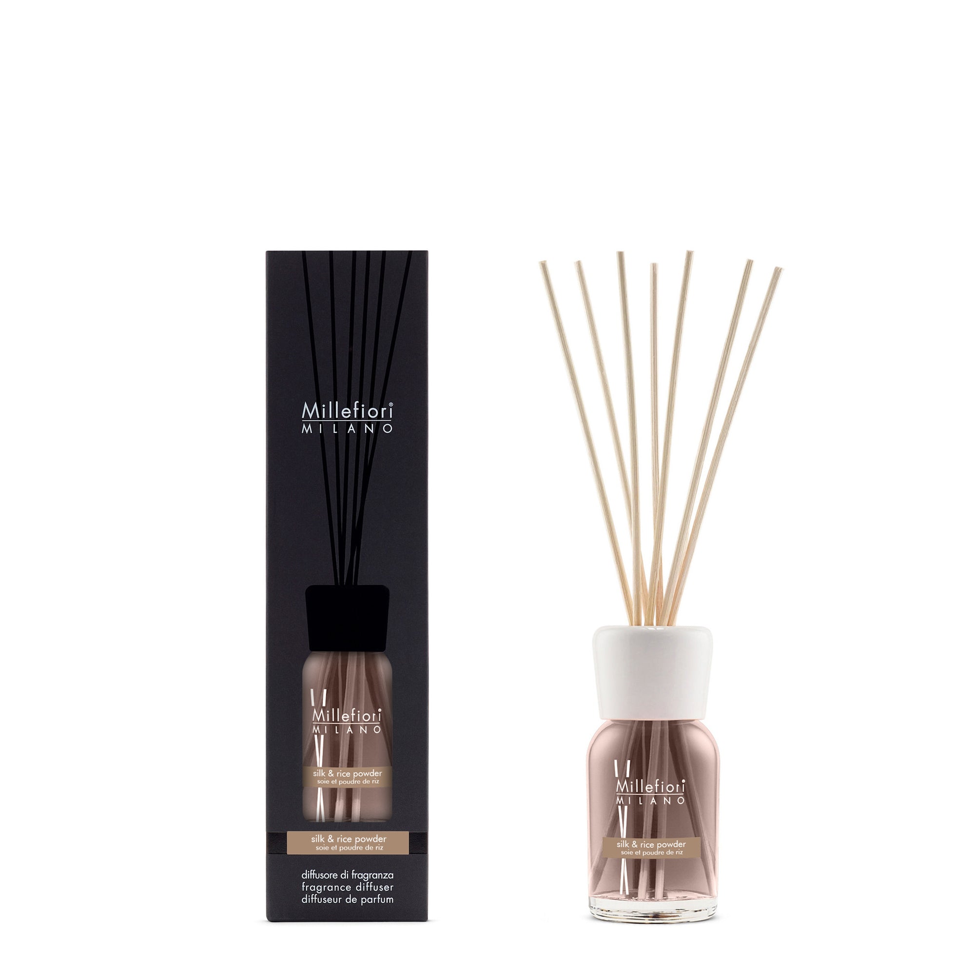 Millefiori Milano Reed Diffuser Silk & Rice Powder