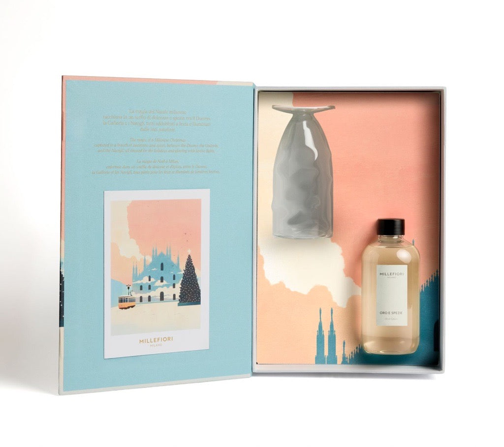 Confezione regalo Natale diffusore Air Design e ricarica 250 ml Oro e Spezie