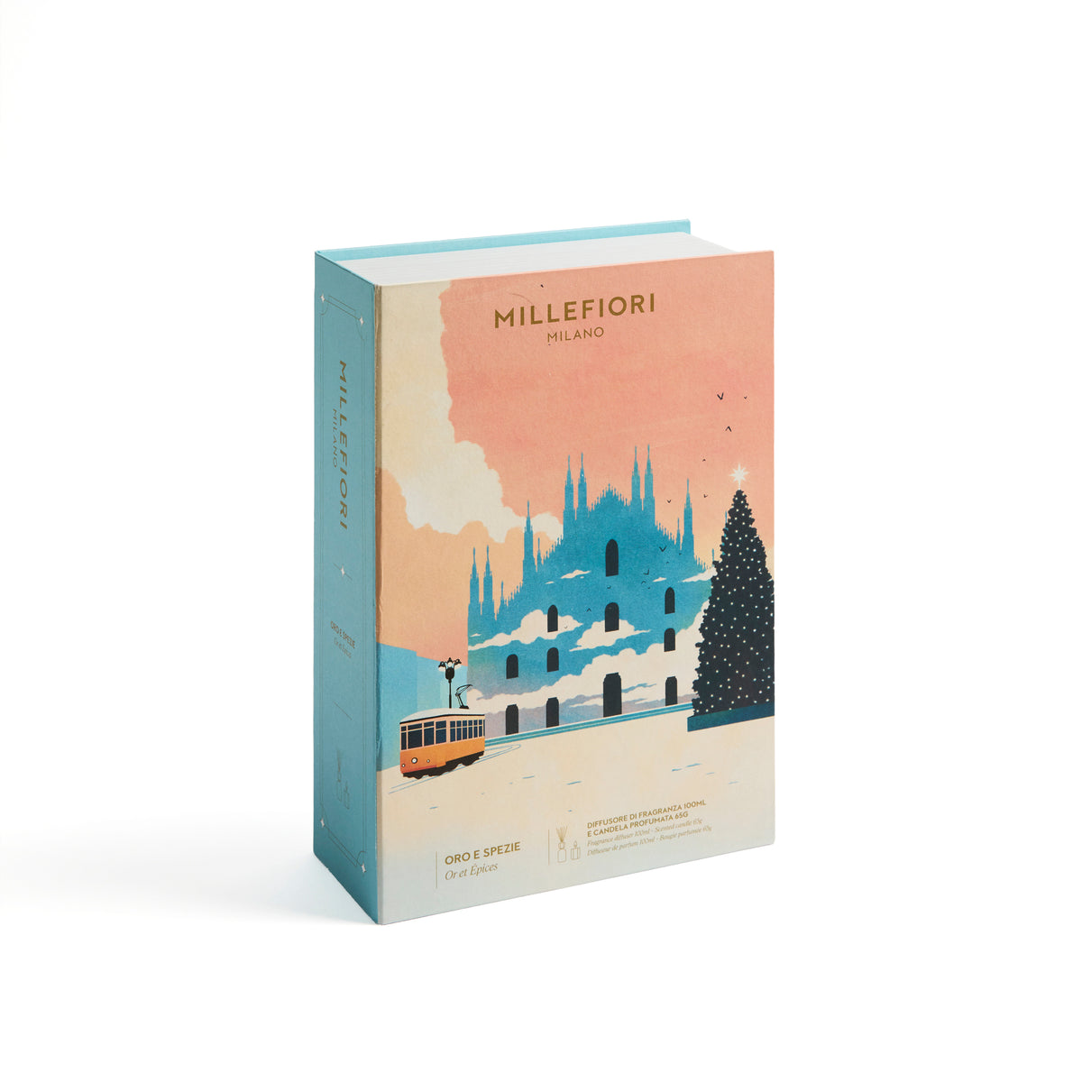 Confezione regalo Natale candela e diffusore 100 ml Oro e Spezie