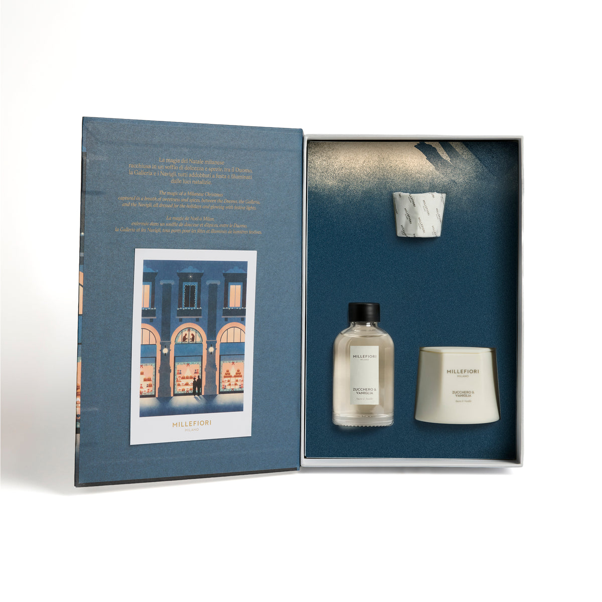 Confezione regalo Natale candela e diffusore 100 ml Zucchero & Vaniglia