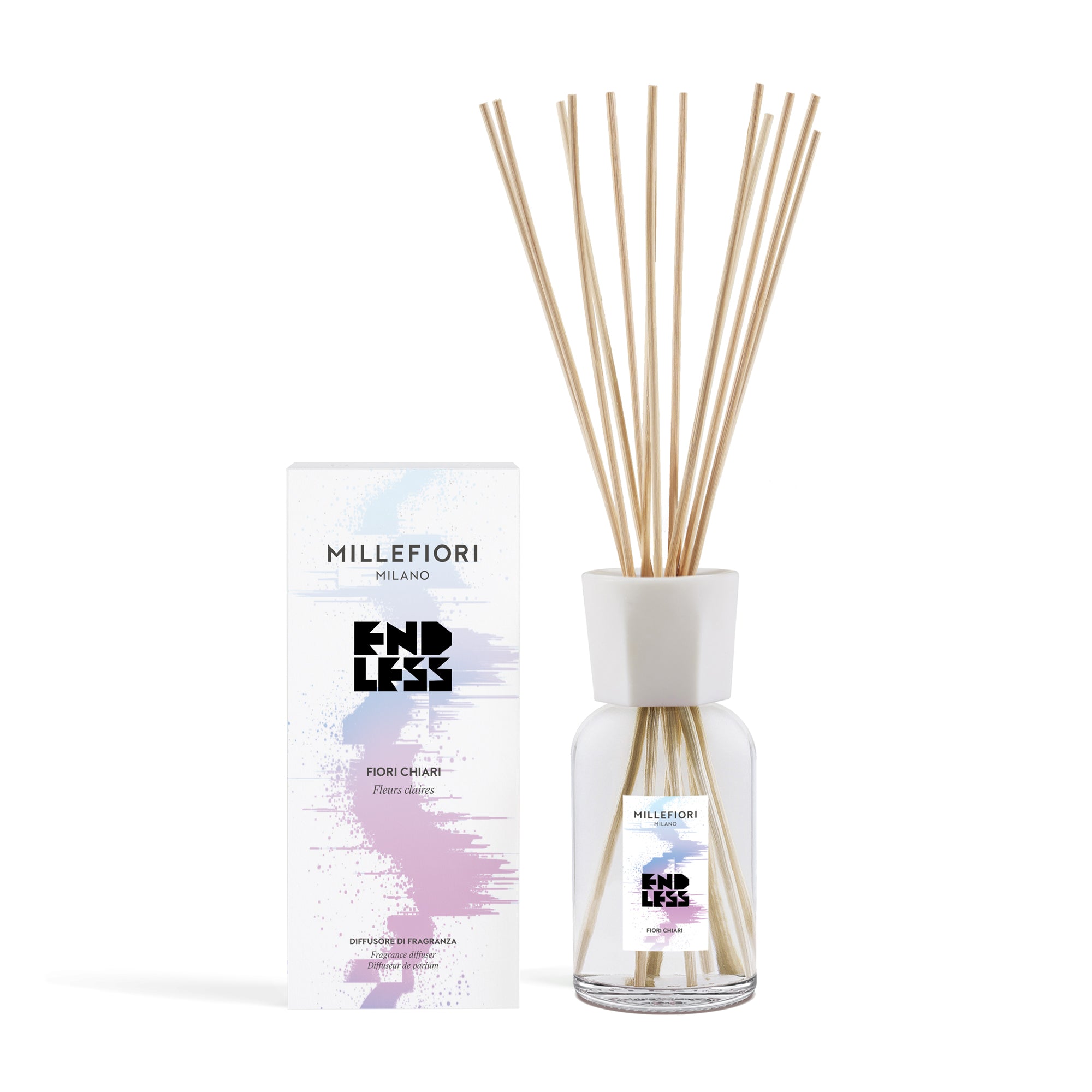 Diffusore a Bastoncini Milano 500 ml – Limited Edition Endless – Fiori Chiari