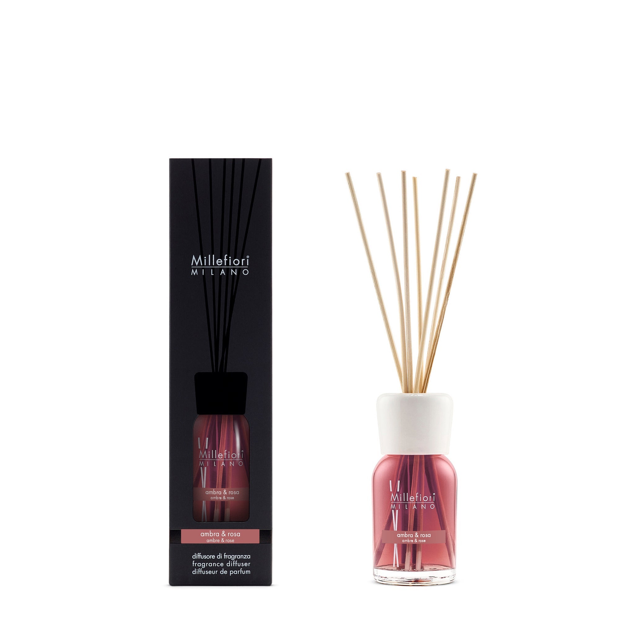 Millefiori Milano Diffusore A Bastoncini Ambra & Rosa