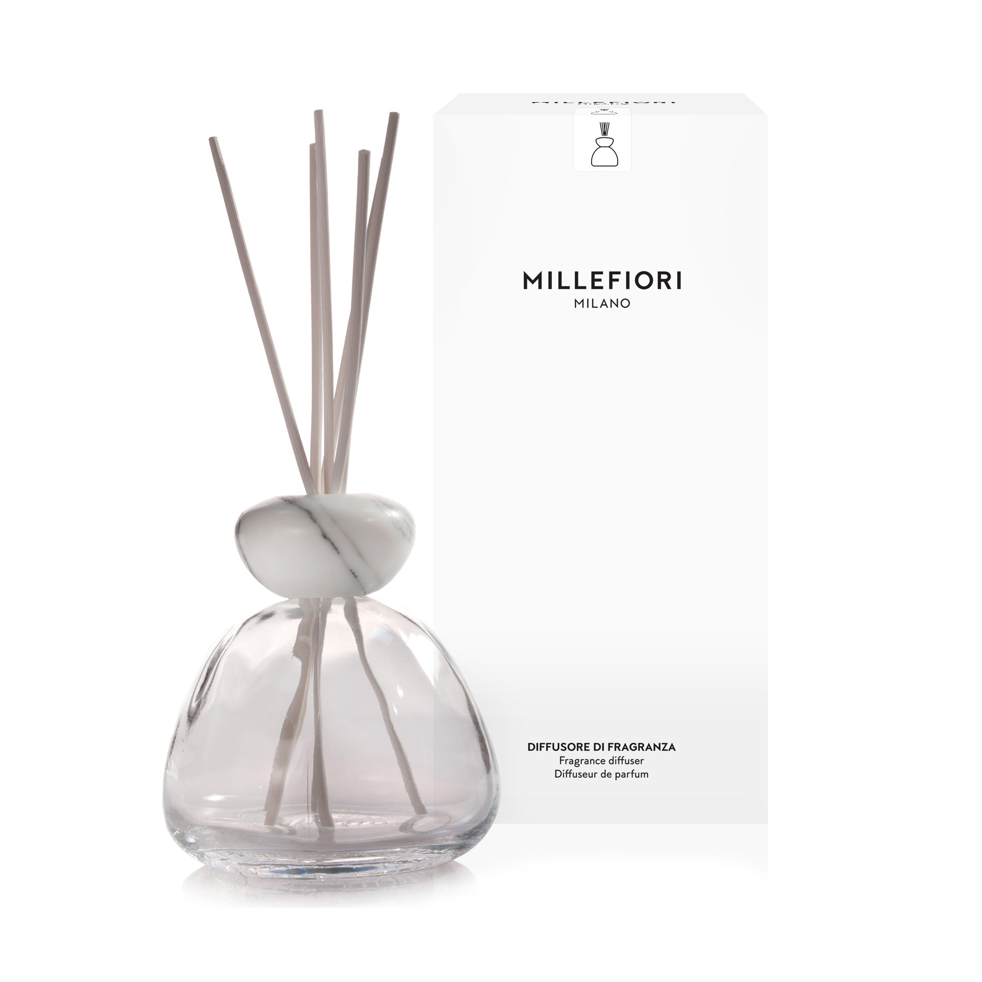Air Design Diffusore Marble Trasparente Con Tappo Bianco